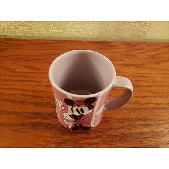 Vintage Minnie Mouse Hearts Disney Mug Coffee Tea Pink and Lavender Embossed - Picture 4 of 7